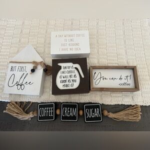 Hobby Lobby Coffee Quote Wall Decor Set - Black, White, Brown